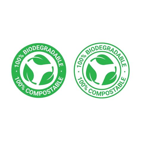 Premium Vector Biodegradable Plastic Free Recyclable Vector Icon 100 Percent Bio Recyclable