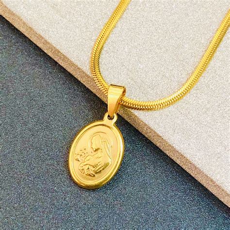 Our Lady Of Perpetual Help In K Chinese Gold Necklace Lupon Gov Ph