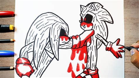 Como Desenhar O Sonic Exe Vs Knuckles Exe How To Draw Sonic Exe Vs