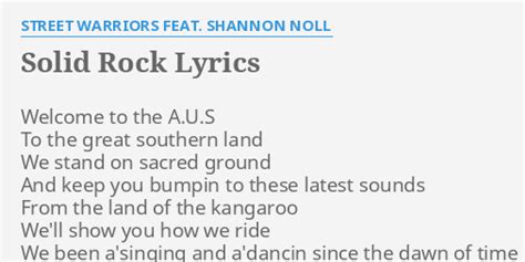 "SOLID ROCK" LYRICS by STREET WARRIORS FEAT. SHANNON NOLL: Welcome to ...