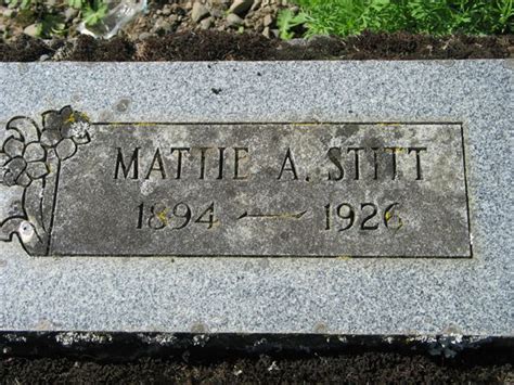 Mattie A Stitt 1894 1926 Find a Grave äreminne