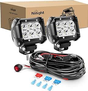 Nilight ZH009 Barra De Luz LED 2 Unidades 18 W Luces De Carretera