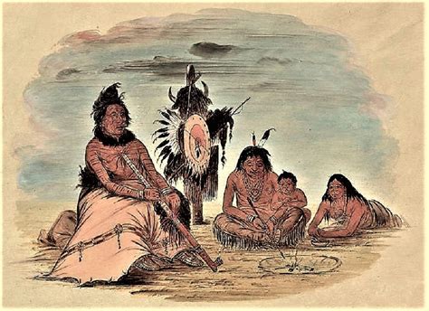 Native Americans: George Catlin (1796 –1872) An Aged Minatarree Chief and His Family