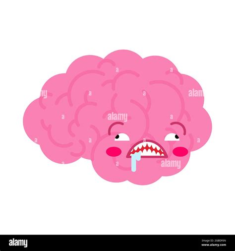 Crazy brain Cartoon isolated. Brains vector illustration Stock Vector ...