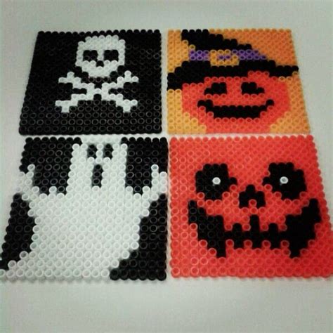 Halloween Coasters Hama Beads By Sihirtozu Diy Perler Beads Hama Beads Design Perler Bead