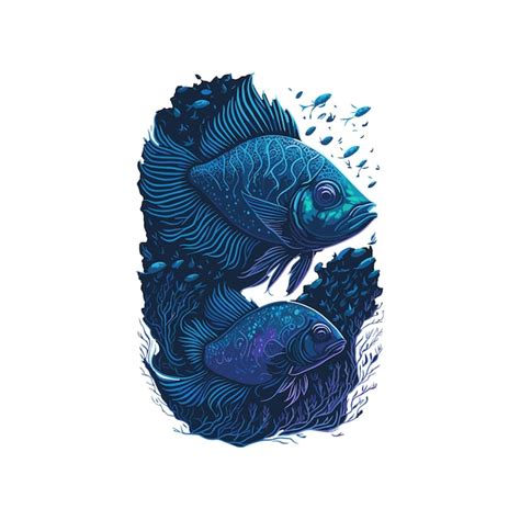 Premium Vector Colorful Fish Swimming Gracefully In Crystalclear