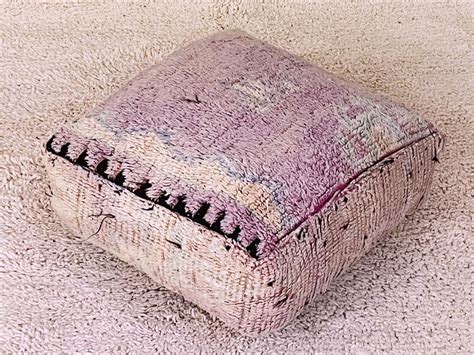 Purple Moroccan Floor Cushion Vintage Boujaad Pouf Moroccan Kilim