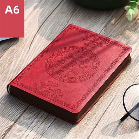 Draagbare Vintage Patroon Pu Lederen Notebook Dagb Grandado