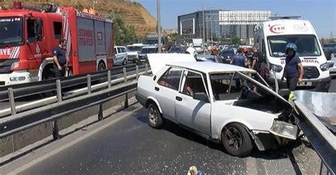 İstanbul da trafiği kilitleyen kaza Uzun araç kuyrukları oluştu