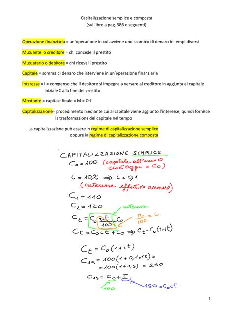 Esercizi Di Matematica Finanziaria Capitalizzazione Semplice E Composta