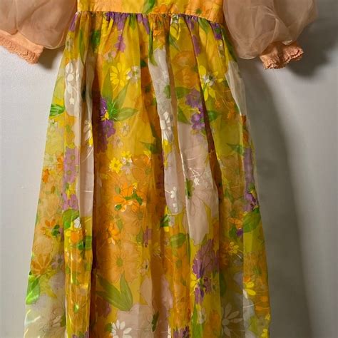 Peach Floral Dress Etsy