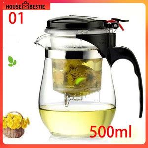 Jual Teko Teh Dengan Saringan 500 750 ML Teapot Kaca Tahan Panas