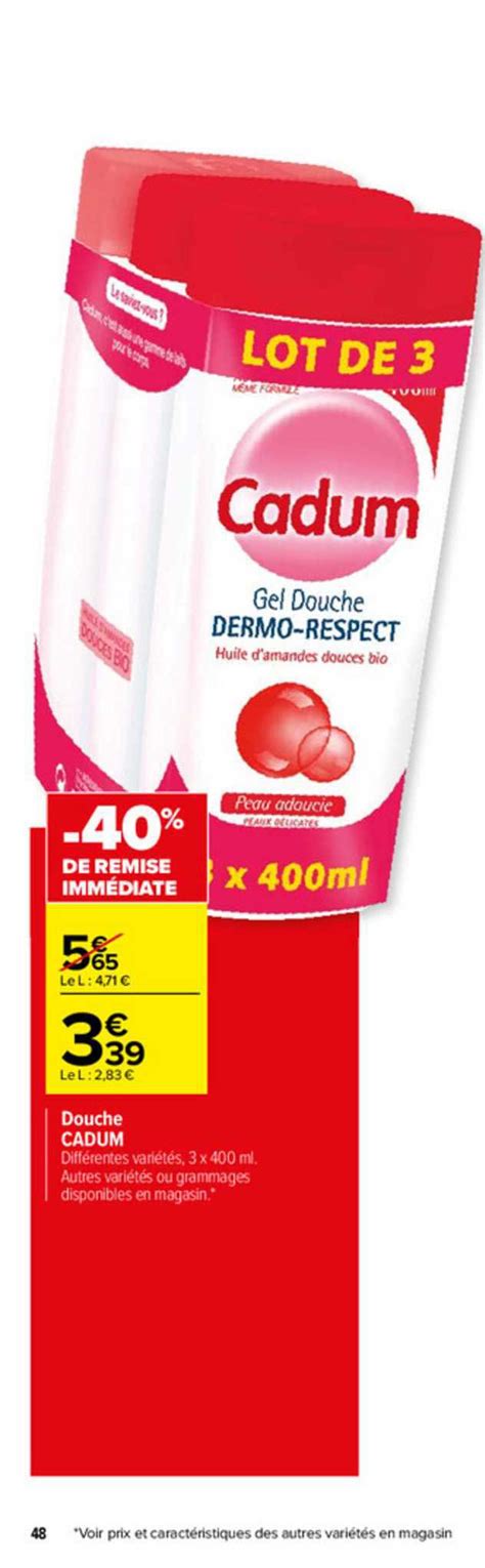 Promo Douche Cadum Chez Carrefour Icatalogue Fr