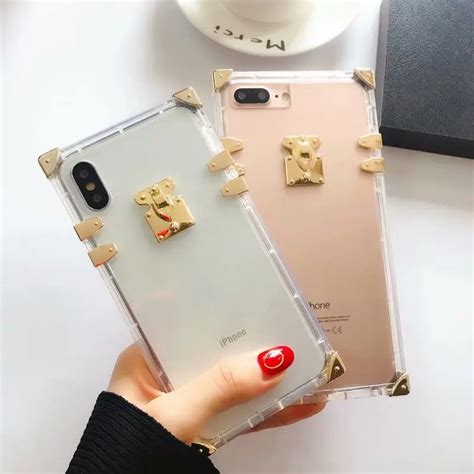 Luxury Brand Clear Crystal Square Case For Iphone Xr Xs Max Tpu Silicon Soft Phone Case For