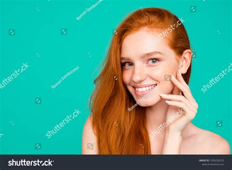 Closeup Portrait Nice Nude Positive Sweet Stock Photo 1204230235