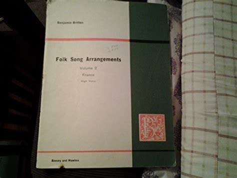 Folk Song Arrangements Vol 2 France High Voice Benjamin Britten