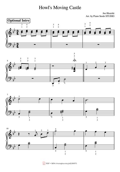 Howl's Moving Castle Piano Sheets