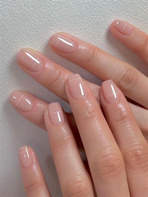 Korean Inspired Nude Nail Designs For A Chic Look Nude Nail Designs Subtle Nails Squoval