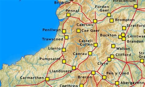 Roman Forts In Wales Map