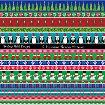 Christmas Border Patterns Clipart by Scrapster by Melissa Held Designs