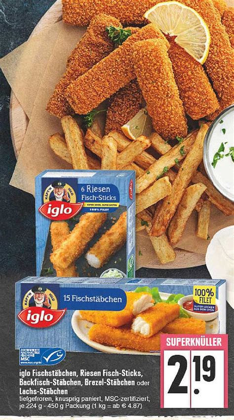 Iglo Fischstäbchen Riesen Fisch sticks Backfisch stäbchen Brezel