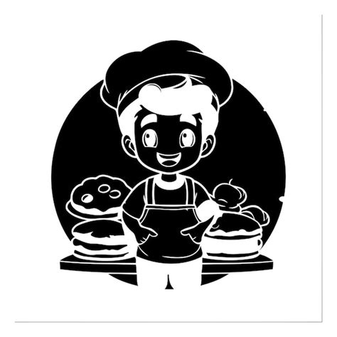 Premium Vector Vector Illustration Of A Boy In A Chefs Hat Holding A