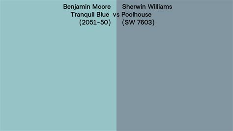 Benjamin Moore Tranquil Blue 2051 50 Vs Sherwin Williams Poolhouse