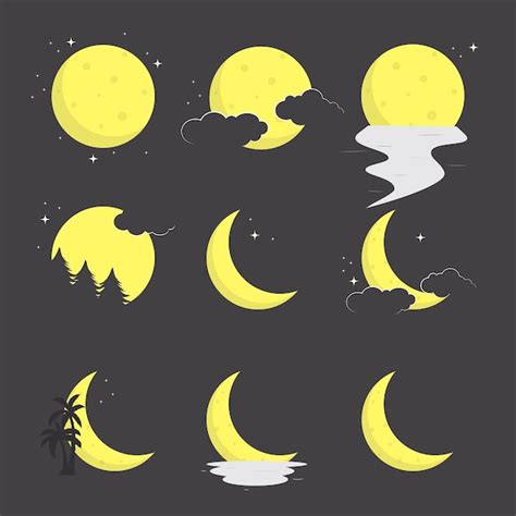 Premium Vector Moon Vectors And Illustrations Yellow Moons Picture