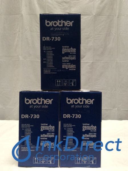 Genuine Brother Dr730 Dr 730 Drum Cartridge Black Lot Of 3 Dcp L25