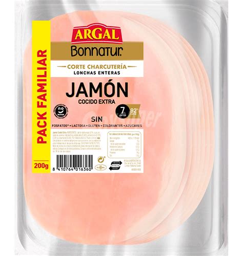 Bonnatur Argal Jamón Cocido Familiar 200 G