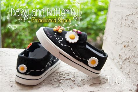 Diy Daisy And Butterfly Embellished Shoes The Crafting Nook