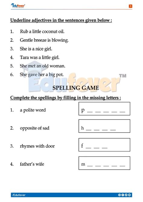 printable english worksheets  class