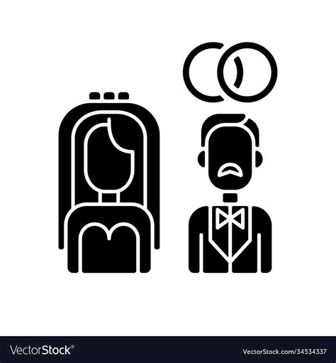 Wedding Black Glyph Icon Royalty Free Vector Image