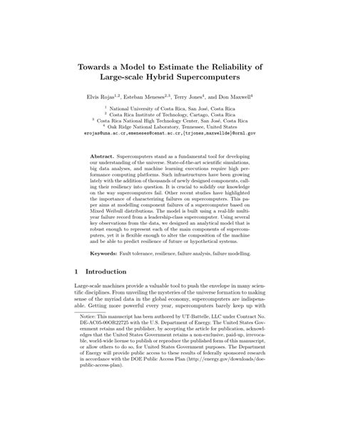 Pdf Towards A Model To Estimate The Reliability Of Large Scale Hybrid