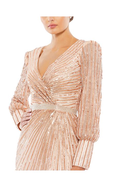 Mac Duggal Sequin Long Sleeve Sheath Gown Nordstrom