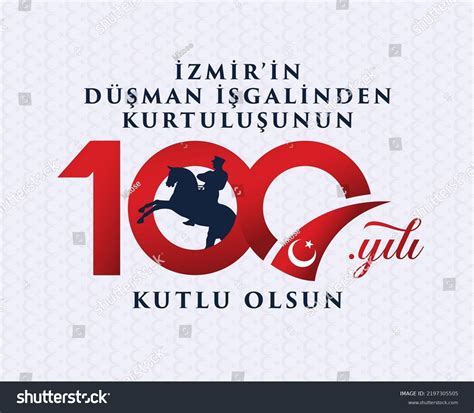 100 Kutlu Olsun Translation 100th Anniversary Stock Vector Royalty