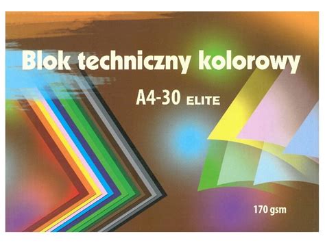 Blok Techniczny Kreska Elite Kolorowy A Kartek Biurowi Pl