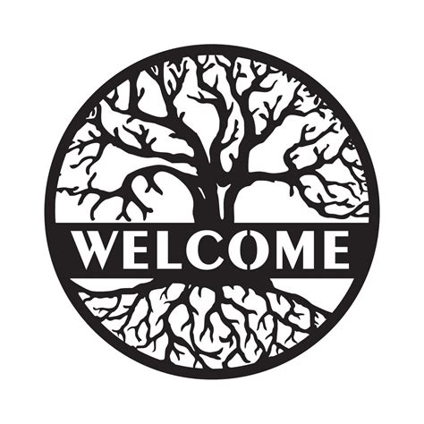 Welcome Tree Of Life Sign Hills Decorative Metal