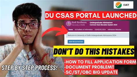 DU CSAS Portal Launched Delhi University Application Form Out CUET