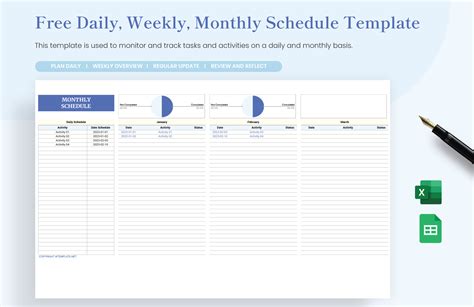 FREE Monthly Schedule Excel - Template Download | Template.net