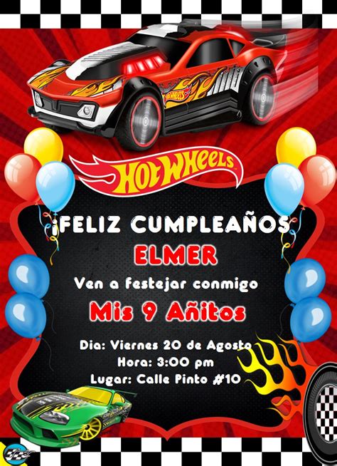 Descargar Invitación de Hot Wheels GRATIS