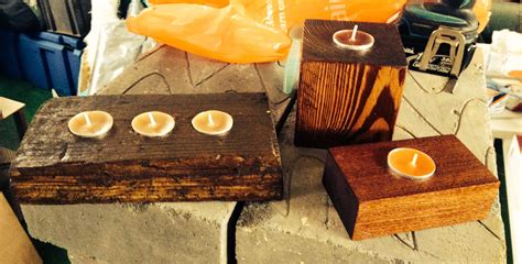 Reclaimed Timber Candle Holders Tea Lights Tea Light Candle