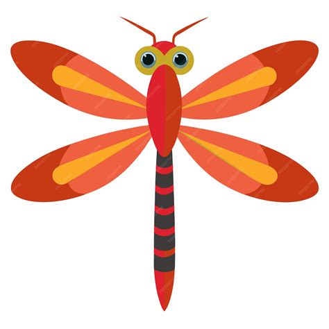 A colorful dragonfly with a red and yellow stripes on the tail