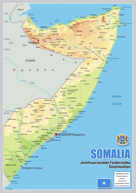 Physical Map of Somalia - The Oxford Collection– I Love Maps