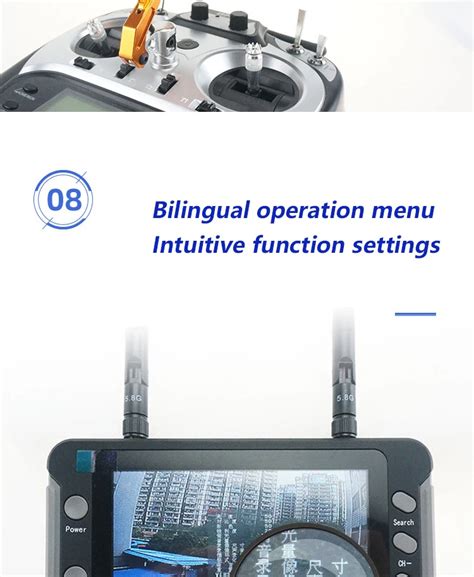 SoloGood 800*480 5.8G FPV Monitor with DVR 40CH 4.3 Inch LCD Display 16 ...