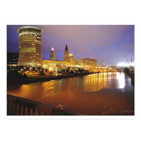 Cleveland Skyline at Night Postcard | Zazzle.com