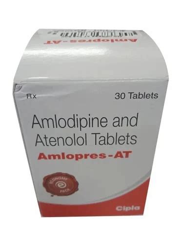 Amlopres At Tablets Composition Amlodipine 5 Mg And Atenolol 25 Mg At