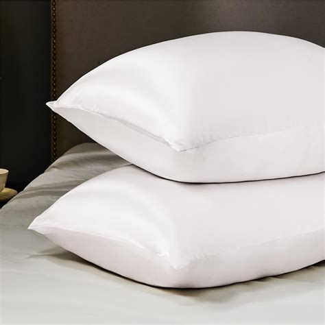 Bedsure King Size Satin Pillowcase Set Of 2 Ivory Silk Pillow Cases For Hair And Skin 20x40