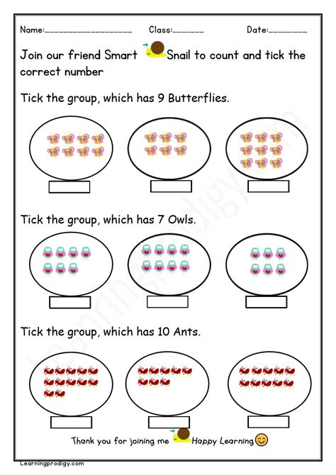 Tick The Correct Number In The Group Math Worksheet For Preschoolers