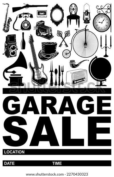 Garage Sale Sign Poster Template Template Stock Vector (Royalty Free ...